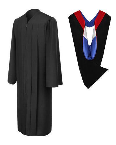 Matte Black Bachelors Gown & Hood Package - Graduation Gown 