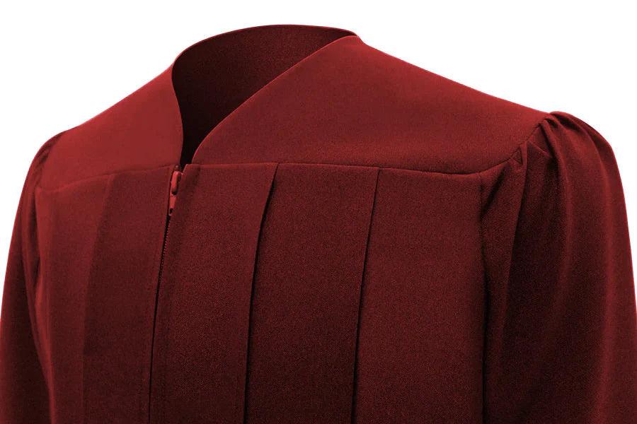 Matte Burgundy High School Gown - Graduation Gown 