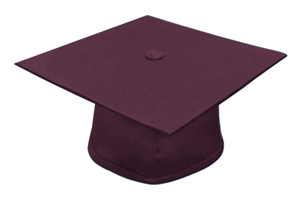 Matte Maroon Bachelors Graduation Cap - Graduation Gown 