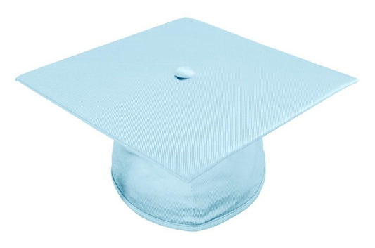Shiny Light Blue High School Cap - Graduation Gown 