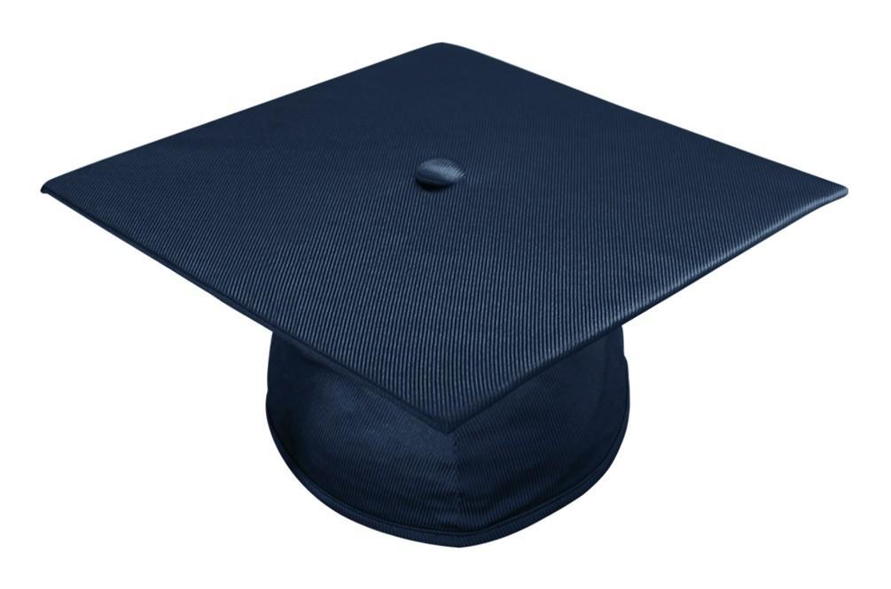 Shiny Navy Blue Junior High/Middle School Cap - Graduation Gown 