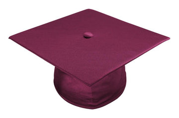 Shiny Maroon High School Cap - Graduation Gown 