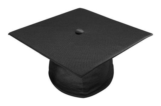 Shiny Black Junior High/Middle School Cap - Graduation Gown 