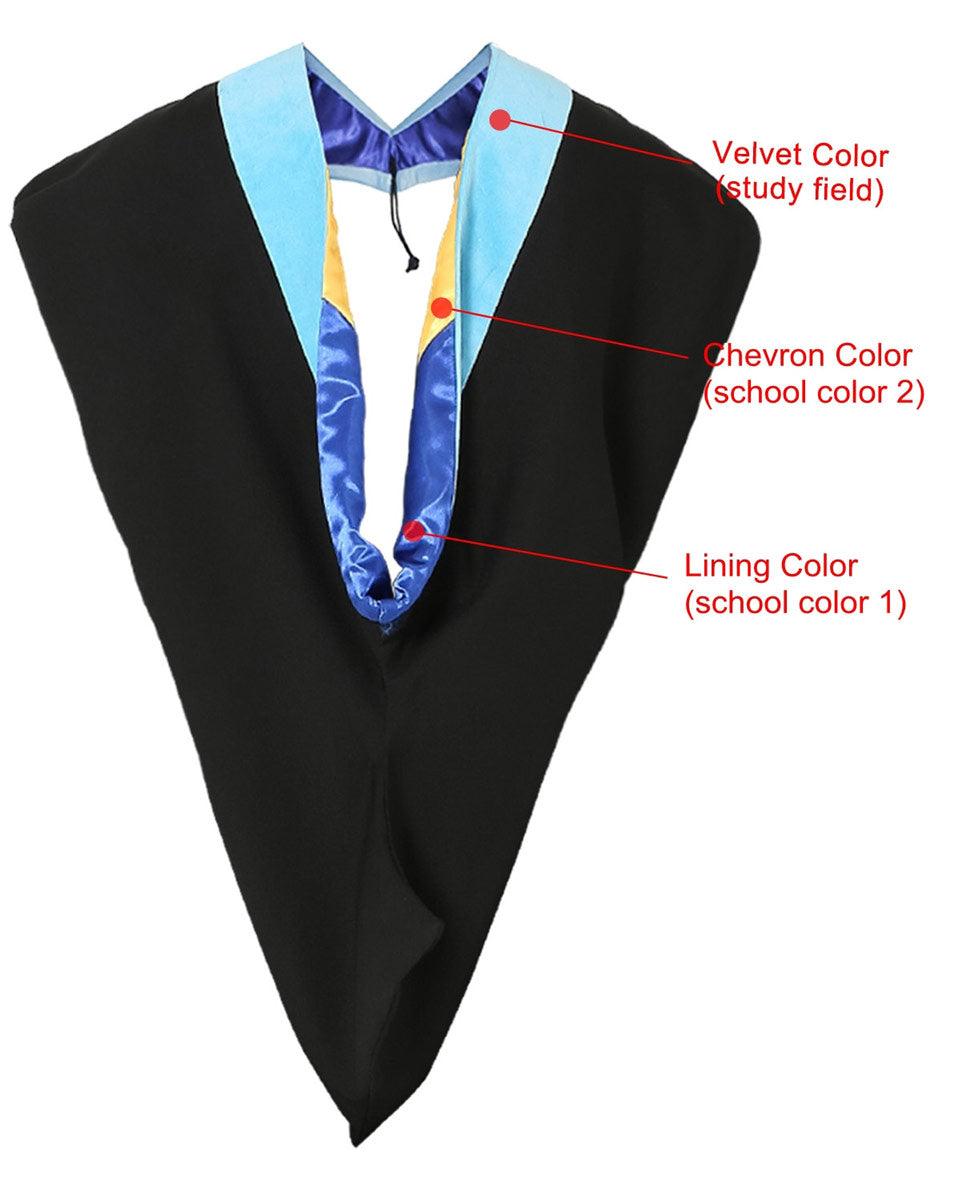 Custom Deluxe Bachelor Hood - Graduation Gown 