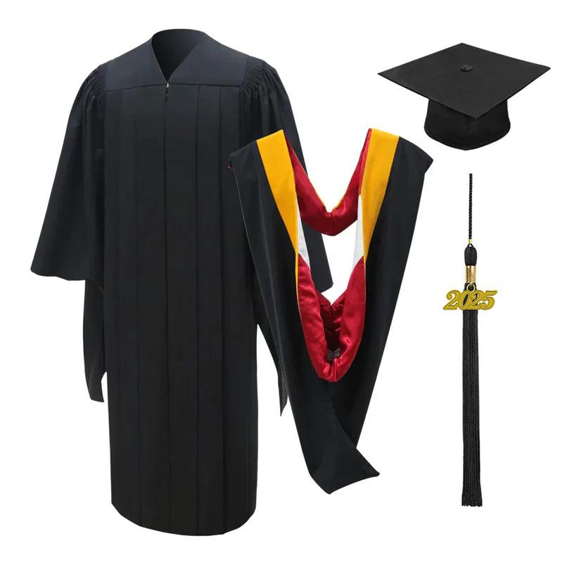 Deluxe Masters Cap, Gown & Hood Package - Graduation Gown 