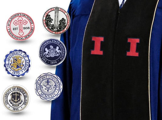 Custom Deluxe Split Velvet Doctoral Gown, Tam & Hood Package - Graduation Gown 