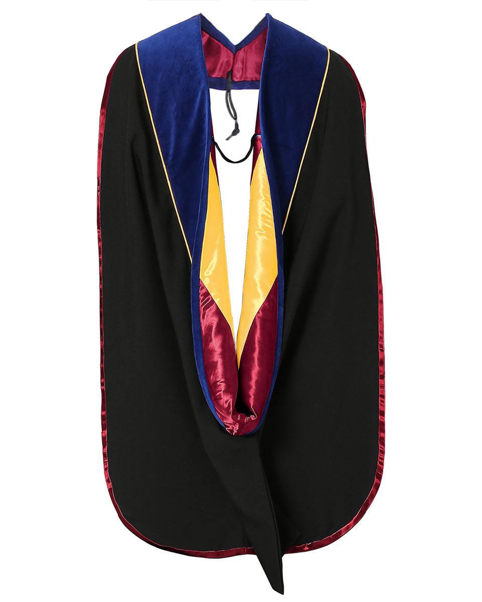 Deluxe PHD Doctoral Hood with Gold Piping - 10 Color Combinations Available - Graduation Gown 