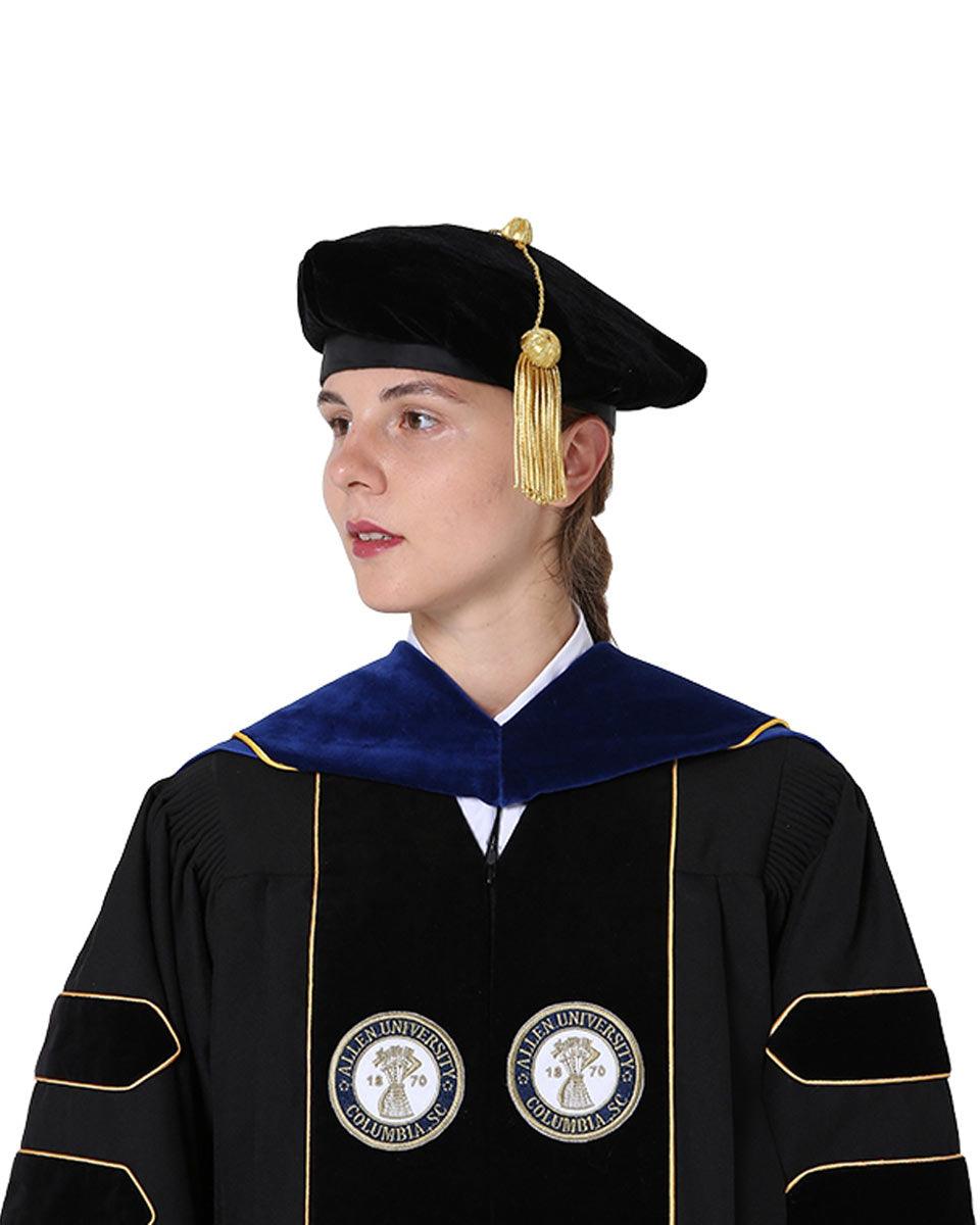 Deluxe PHD Doctoral Hood with Gold Piping - 10 Color Combinations Available - Graduation Gown 