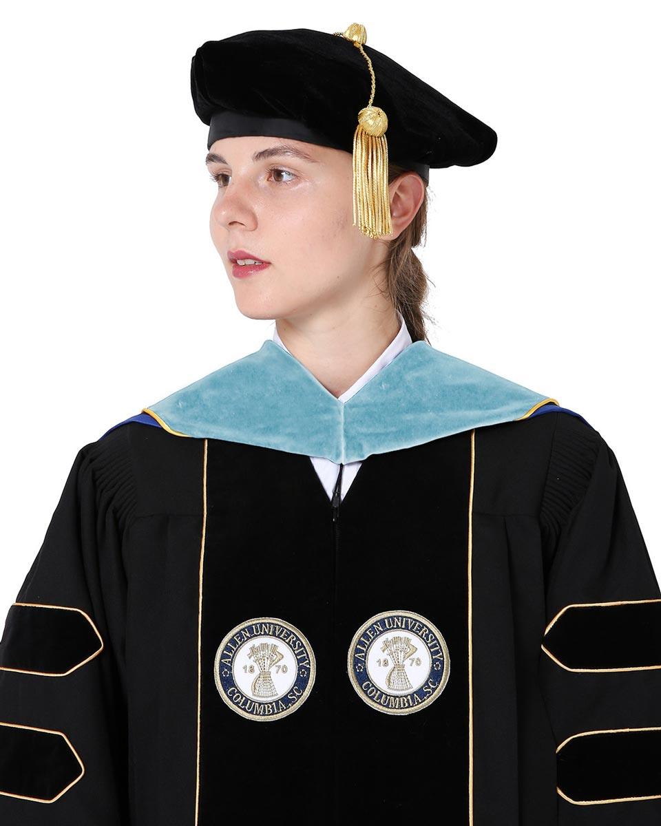 Deluxe PHD Doctoral Hood with Gold Piping - 10 Color Combinations Available - Graduation Gown 