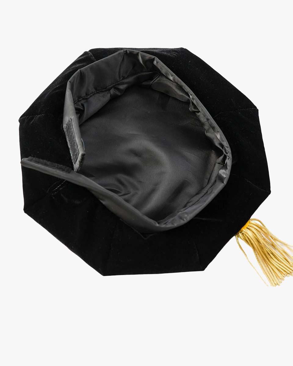 Black Deluxe Doctorate Tam – 4-6-8 Sided Available - Graduation Gown 