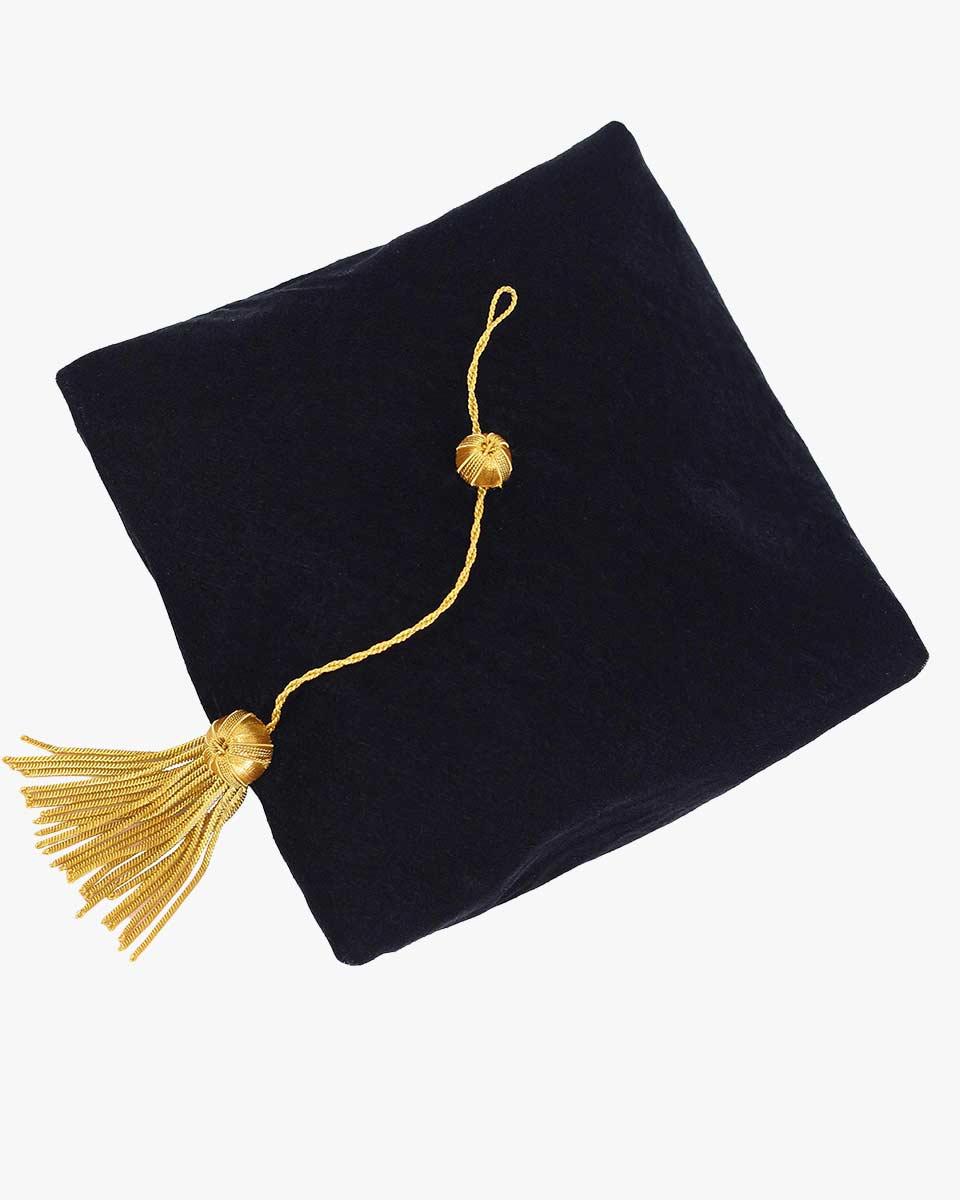 Black Deluxe Doctorate Tam – 4-6-8 Sided Available - Graduation Gown 