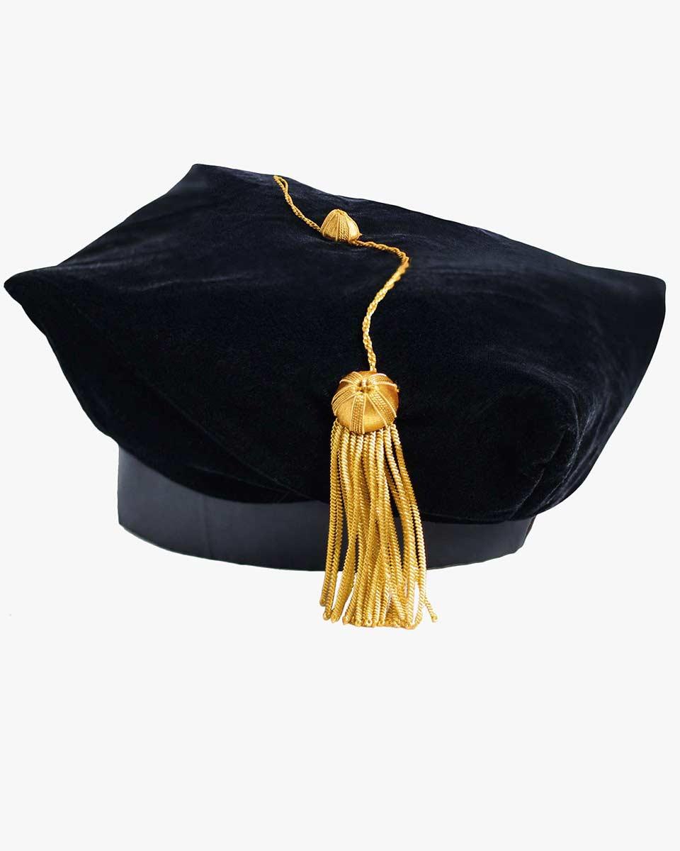 Black Deluxe Doctorate Tam – 4-6-8 Sided Available - Graduation Gown 