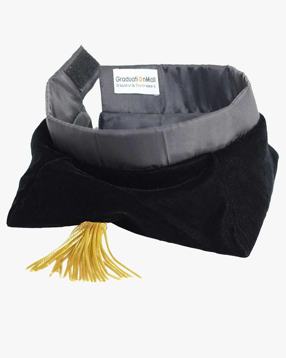 Black Deluxe Doctorate Tam – 4-6-8 Sided Available - Graduation Gown 
