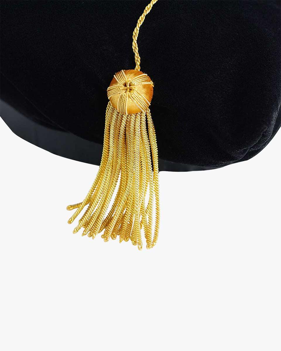 Black Deluxe Doctorate Tam – 4-6-8 Sided Available - Graduation Gown 