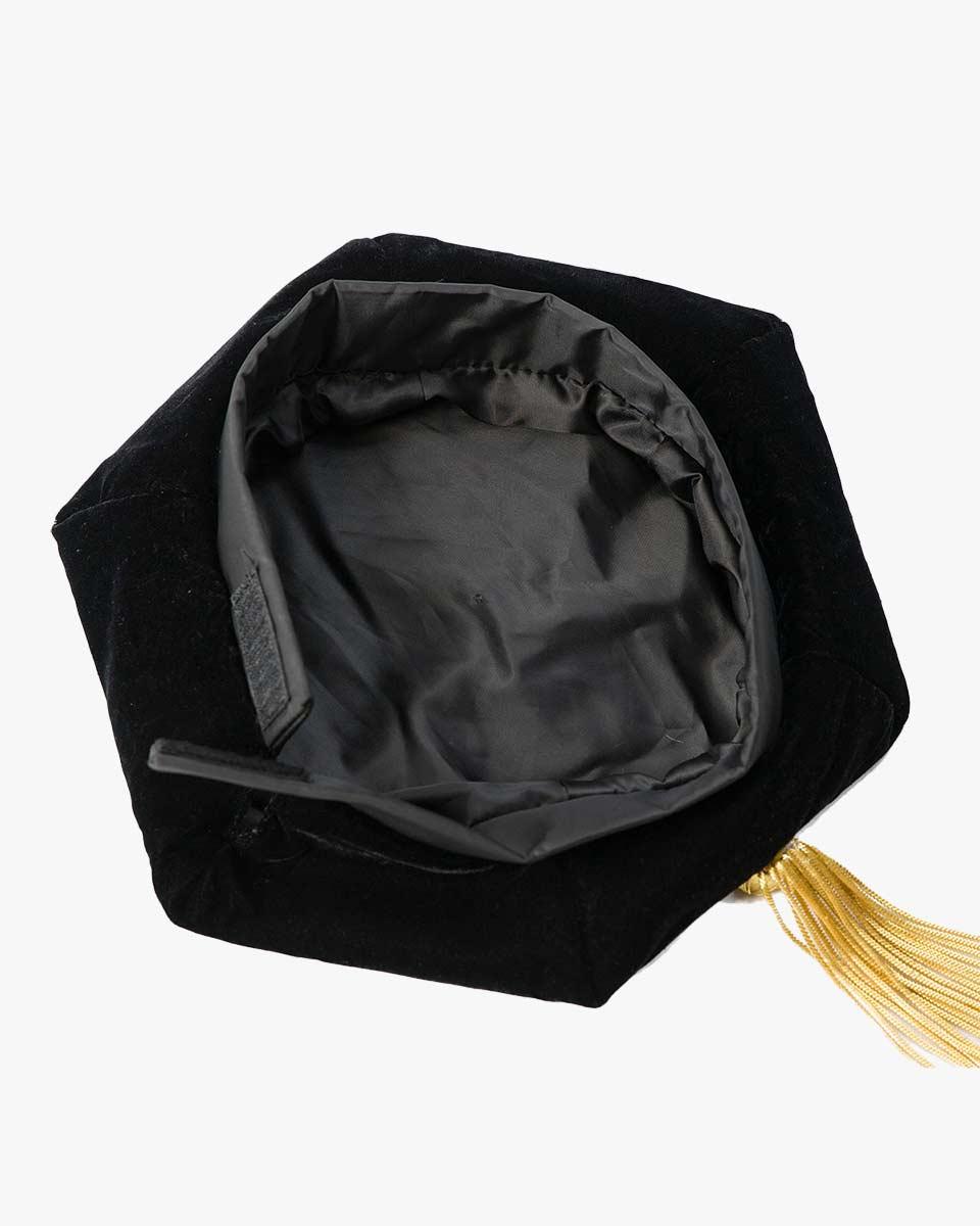 Black Deluxe Doctorate Tam – 4-6-8 Sided Available - Graduation Gown 