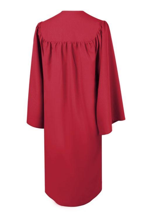 Matte Red High School Gown - Graduation Gown 