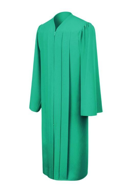 Matte Emerald Green High School Gown - Graduation Gown 