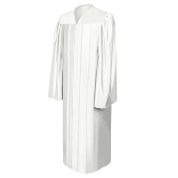 Shiny White Bachelors Academic Gown - Graduation Gown 