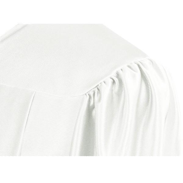 Shiny White High School Gown - Graduation Gown 