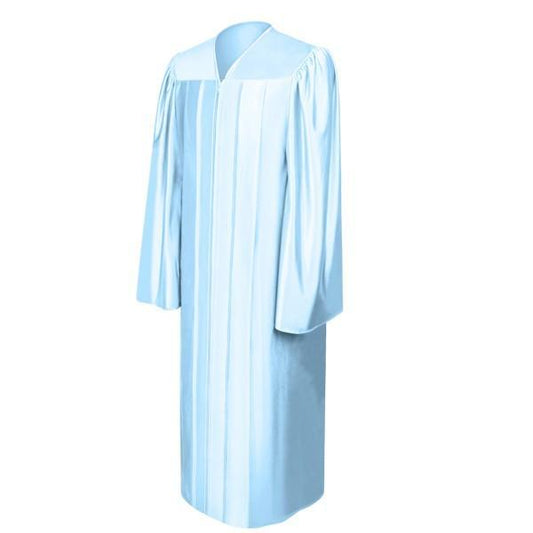 Shiny Light Blue High School Gown - Graduation Gown 