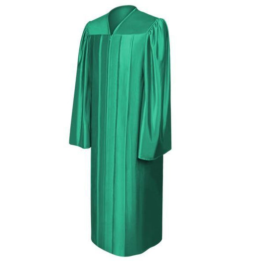 Shiny Emerald Green High School Gown - Graduation Gown 