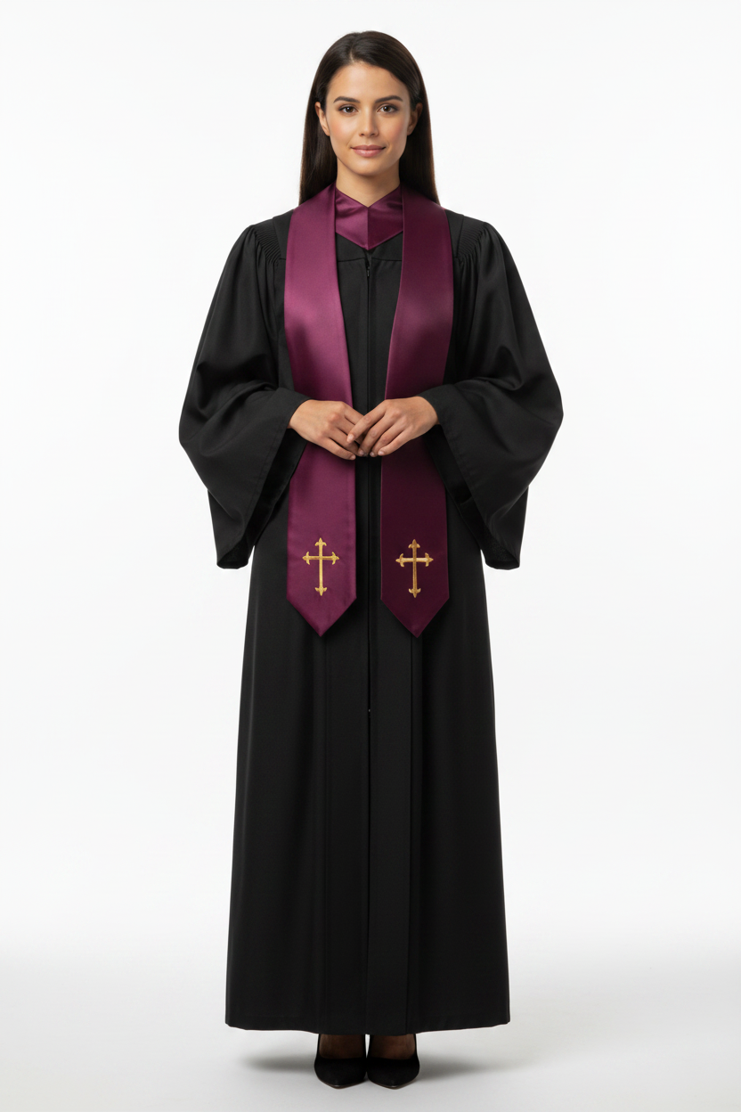 Embroidered Cross Clergy Choir Stole | Wedding & Graduation Honor Stole - Graduation Seller