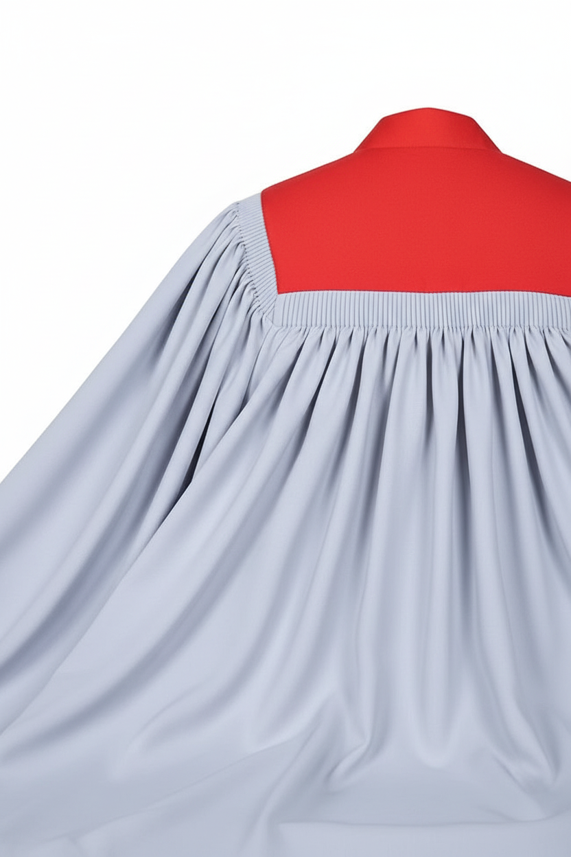 Premium Two-Tone Choir & Clergy Robe - Light Grey & Red - Graduation Seller