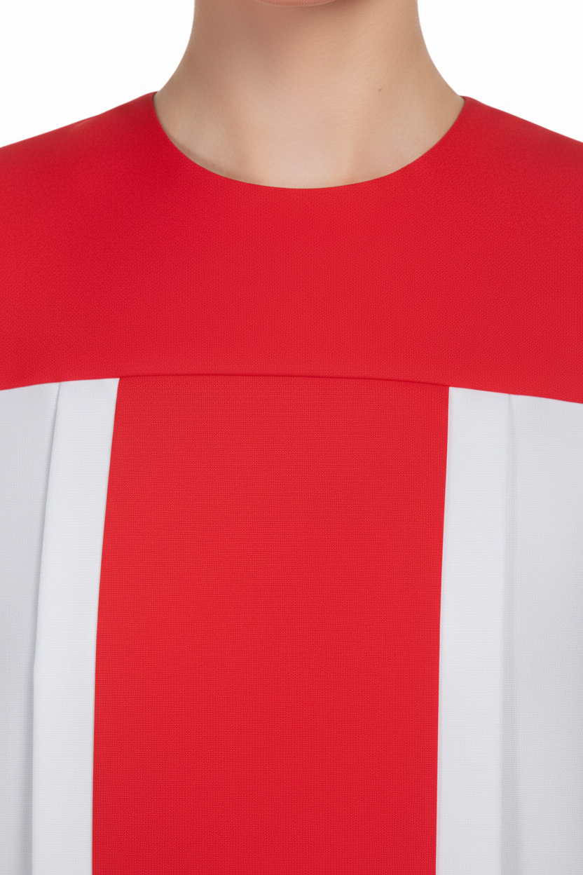 Two-Tone Choir Robe White & Red | Center Panel & Sleeve Trim | Church Choir Stage Graduation Cosplay | M-XXXL | 1000g - Graduation Seller
