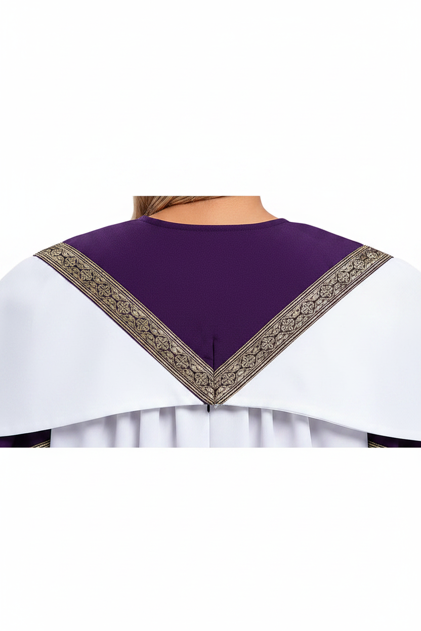 Premium Two-Tone Lantern Sleeve Choir & Clergy Robe - Stage Performance Gown - Graduation Seller