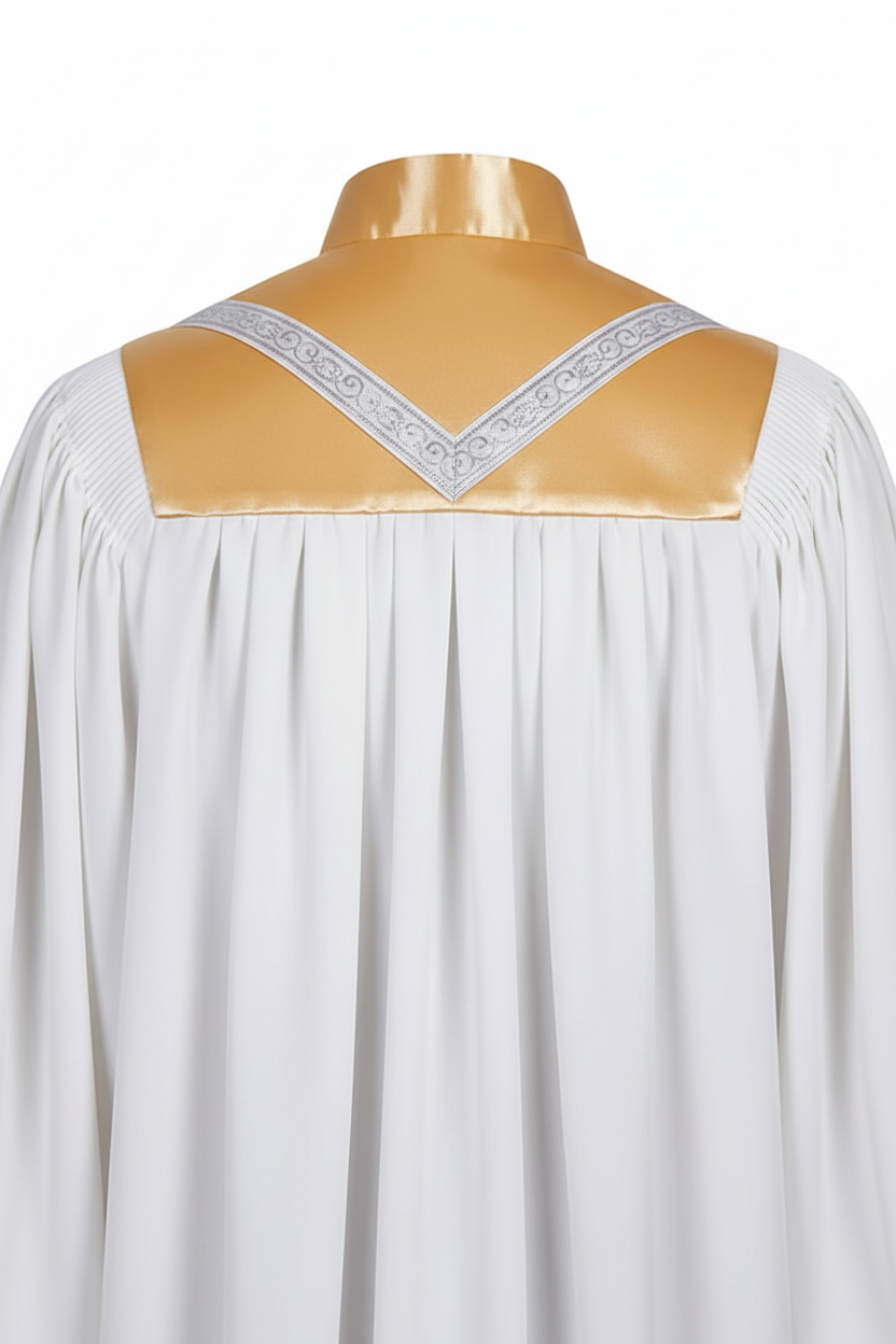 Premium Golden Yoke Lantern Sleeve Choir Robe - Graduation Seller