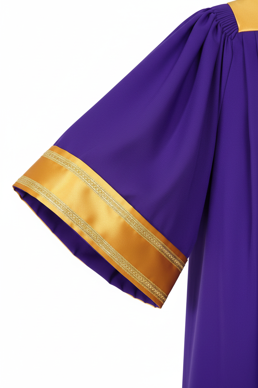 Premium Golden Yoke Lantern Sleeve Choir Robe - Graduation Seller