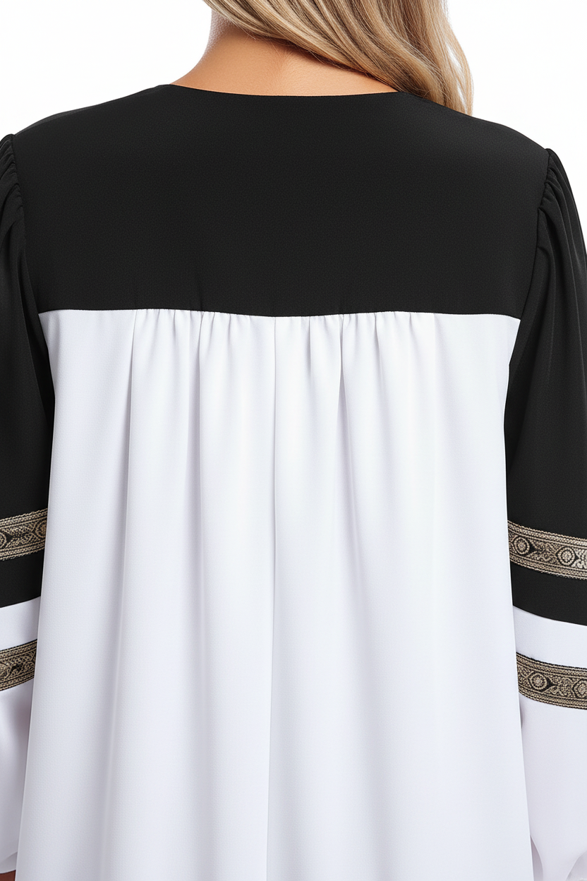 Premium Two-Tone Lantern Sleeve Choir & Clergy Robe - Stage Performance Gown - Graduation Seller