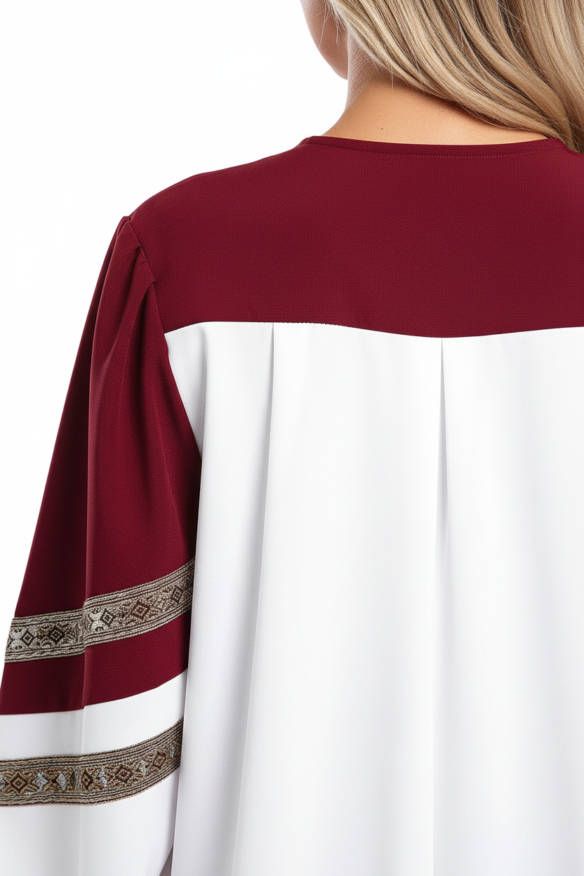 Premium Two-Tone Lantern Sleeve Choir & Clergy Robe - Stage Performance Gown - Graduation Seller