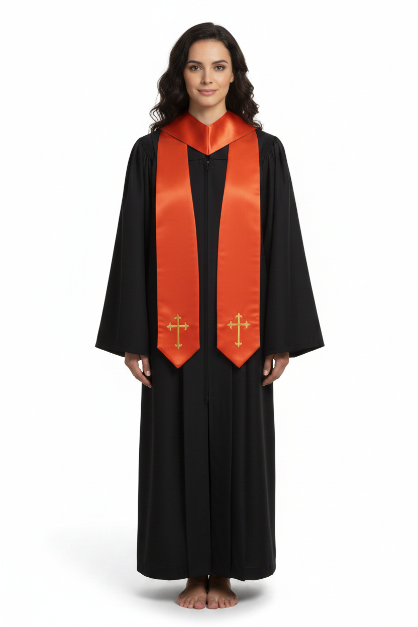 Embroidered Cross Clergy Choir Stole | Wedding & Graduation Honor Stole - Graduation Seller