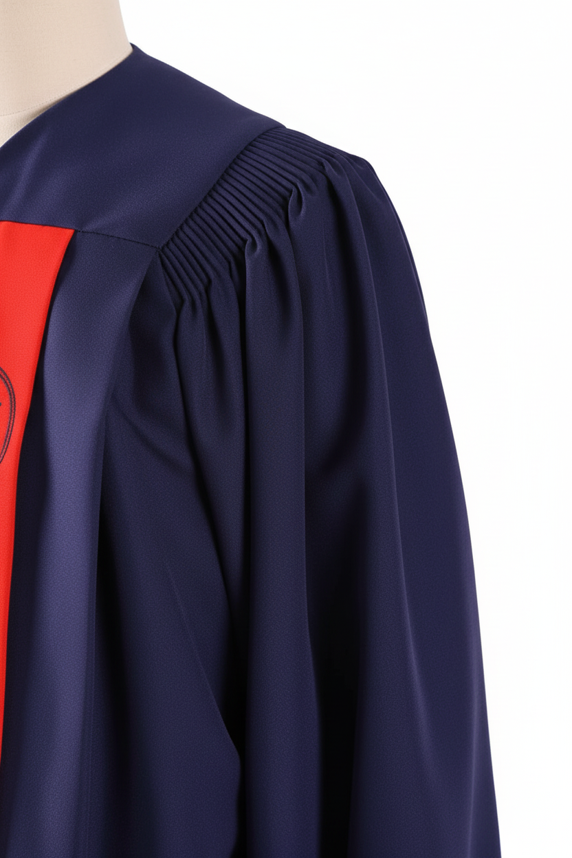 Premium Choir & Stage Robe - Navy with Red Stripe - Graduation Seller