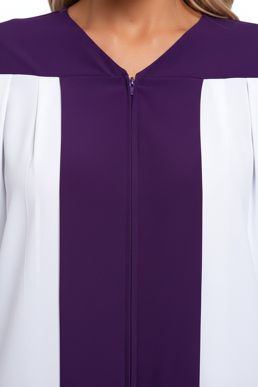Premium Two-Tone Lantern Sleeve Choir & Clergy Robe - Stage Performance Gown - Graduation Seller