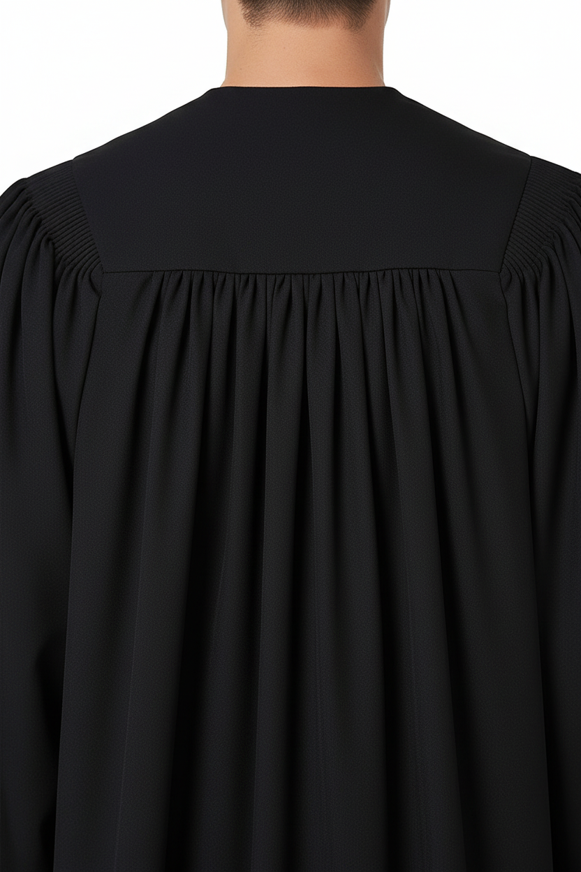 Premium Custom-Embroidered Clergy Robe - Black with Red Trim - Graduation Seller