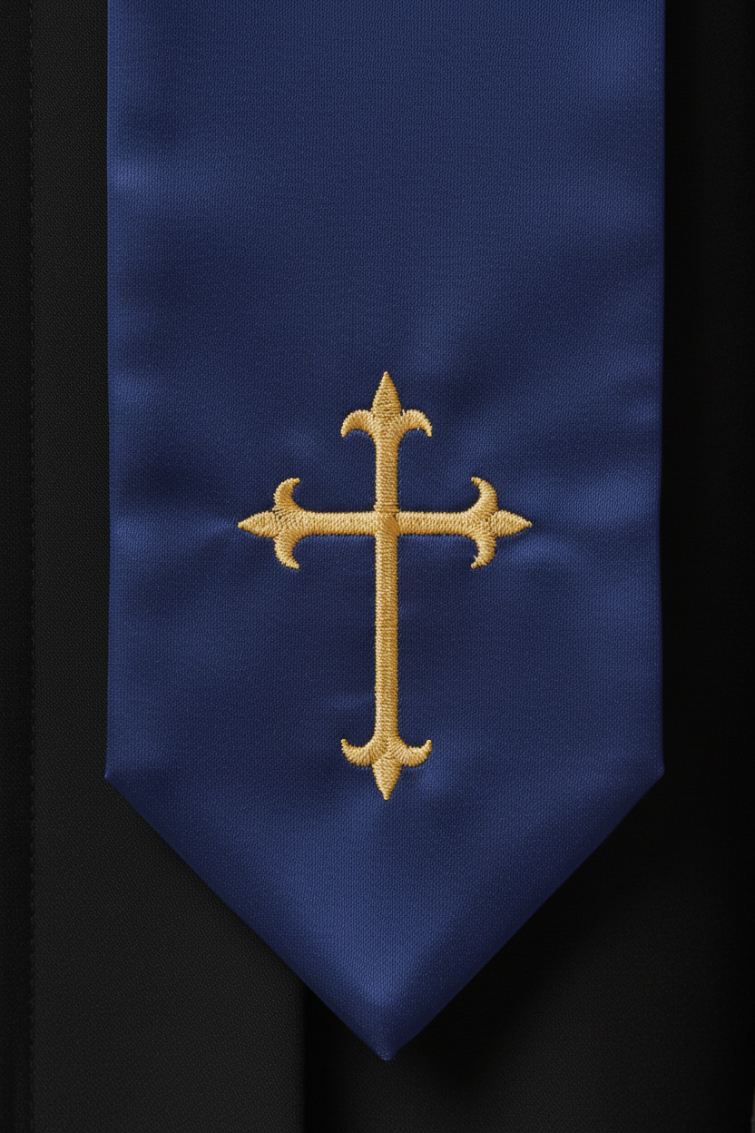 Embroidered Cross Clergy Choir Stole | Wedding & Graduation Honor Stole - Graduation Seller