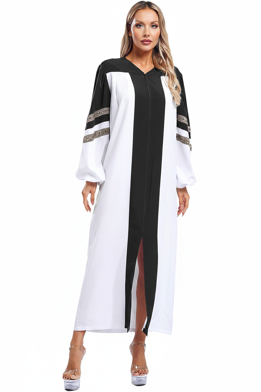 Premium Two-Tone Lantern Sleeve Choir & Clergy Robe - Stage Performance Gown - Graduation Seller