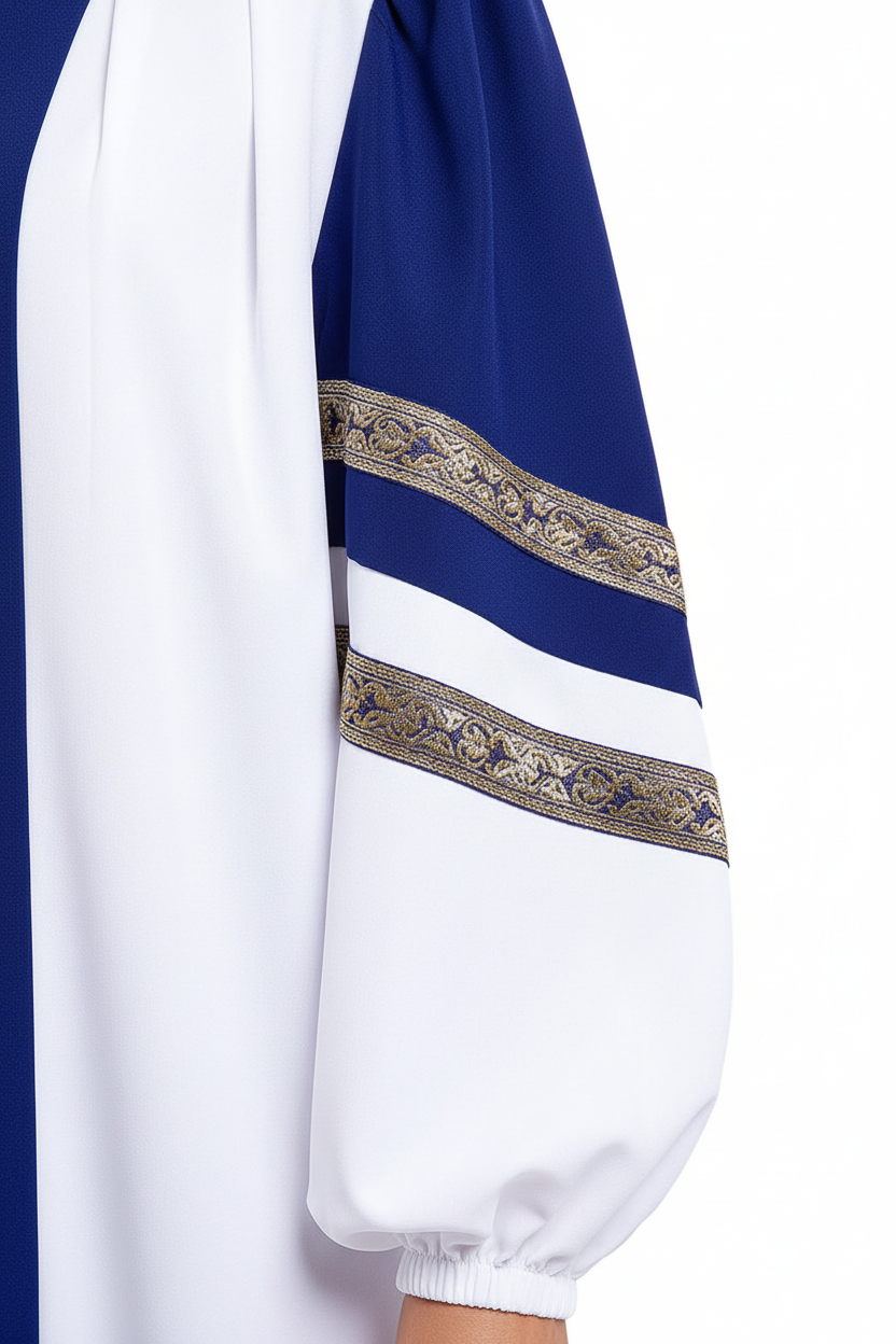 Premium Two-Tone Lantern Sleeve Choir & Clergy Robe - Stage Performance Gown - Graduation Seller