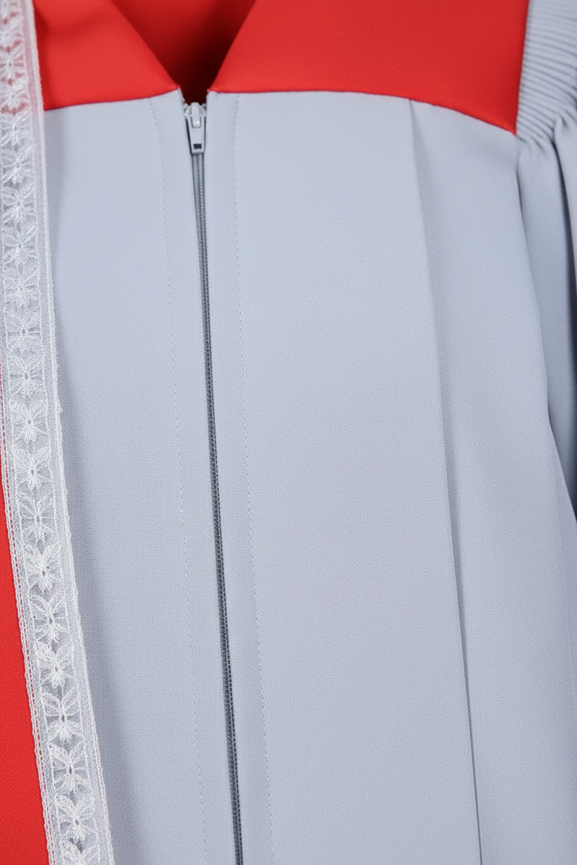 Premium Two-Tone Choir & Clergy Robe - Light Grey & Red - Graduation Seller