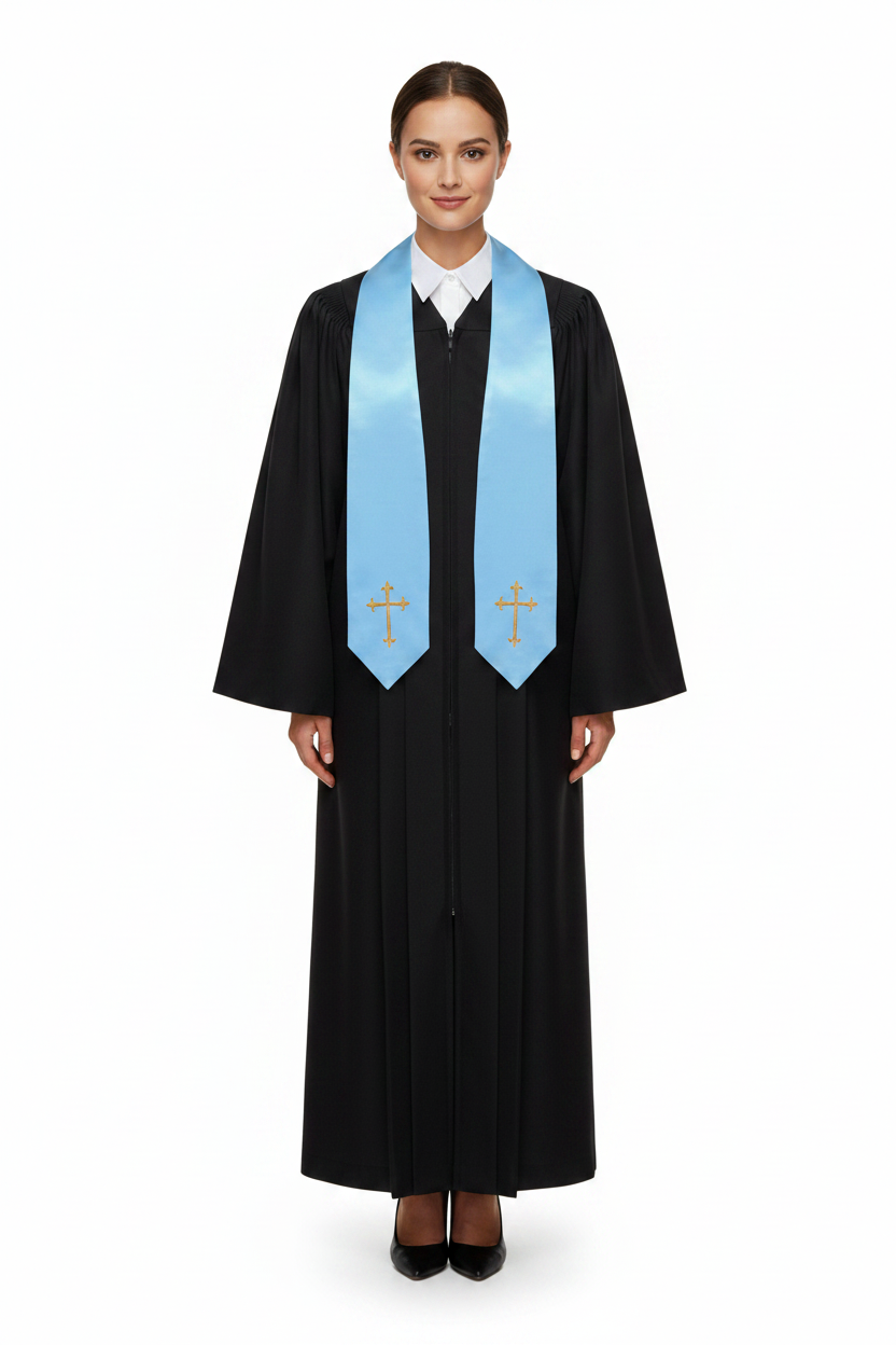 Embroidered Cross Clergy Choir Stole | Wedding & Graduation Honor Stole - Graduation Seller