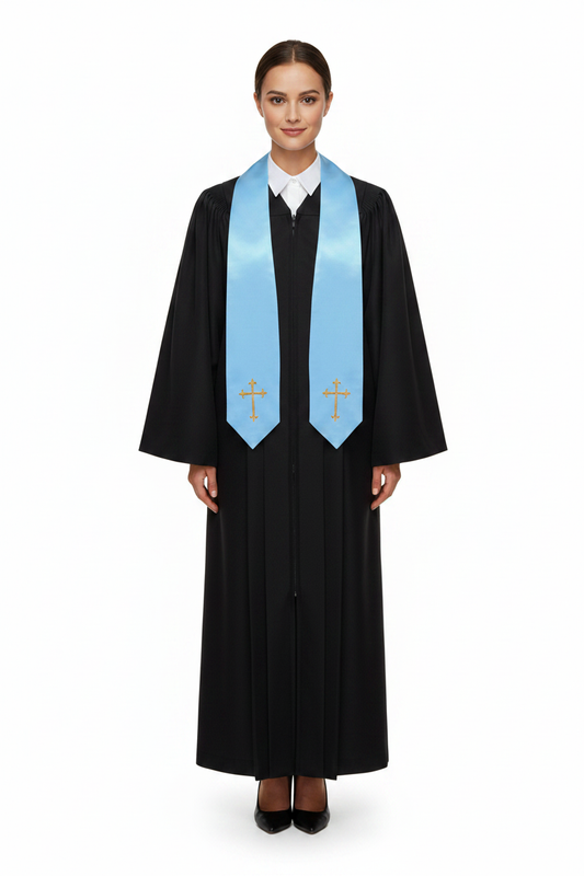 Embroidered Cross Clergy Choir Stole | Wedding & Graduation Honor Stole - Graduation Seller