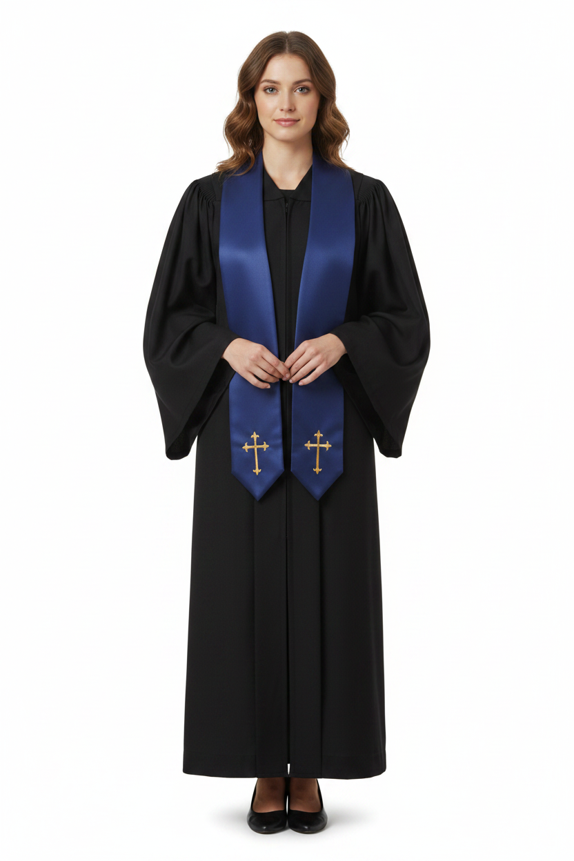 Embroidered Cross Clergy Choir Stole | Wedding & Graduation Honor Stole - Graduation Seller