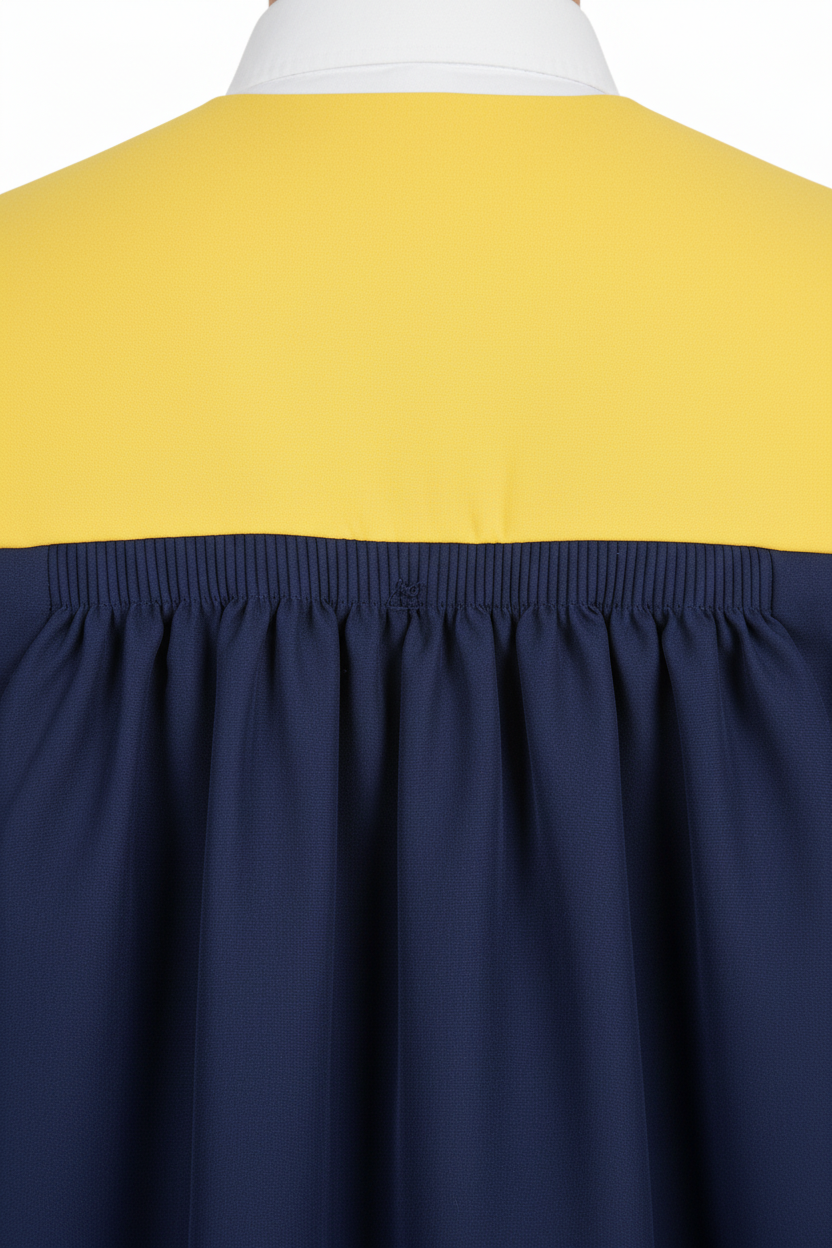 Unisex Choir Robe | Navy Blue with Gold Trim | Custom Logo Supported | Stage Performance Cosplay | M-XXXL | 800g - Graduation Seller