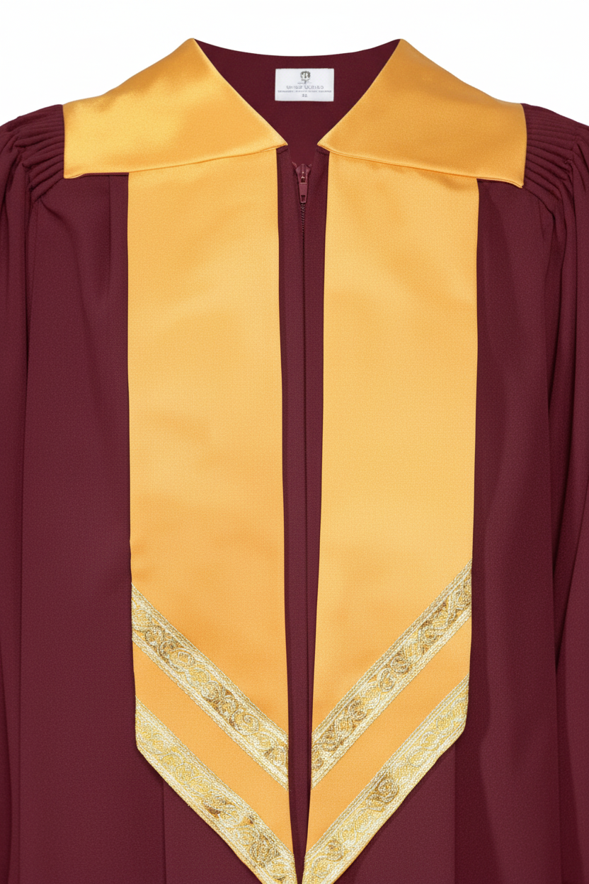 Premium Golden Yoke Lantern Sleeve Choir Robe - Graduation Seller