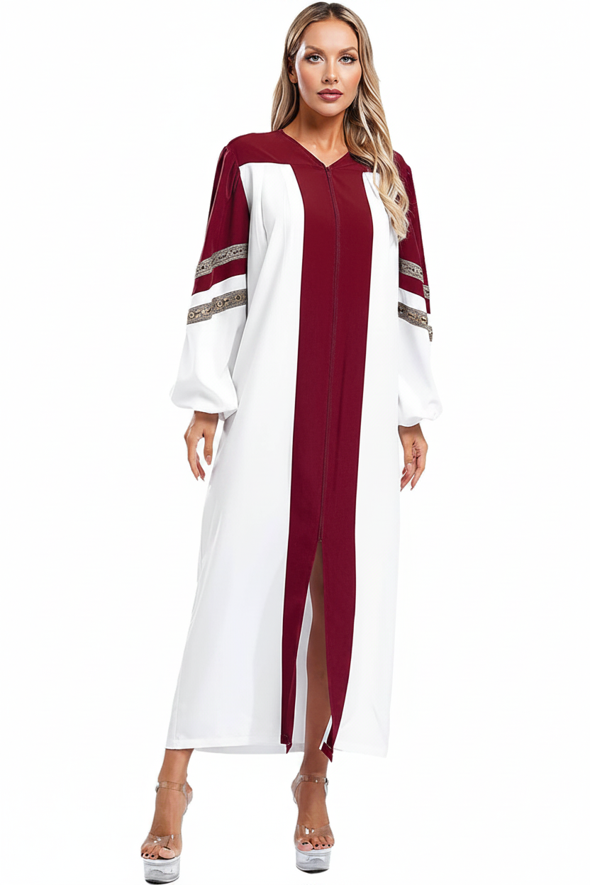 Premium Two-Tone Lantern Sleeve Choir & Clergy Robe - Stage Performance Gown - Graduation Seller