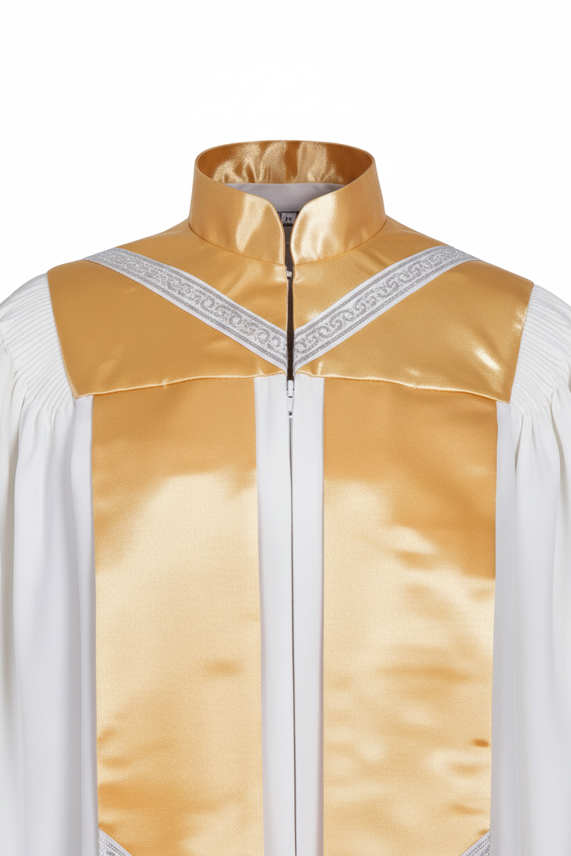 Premium Golden Yoke Lantern Sleeve Choir Robe - Graduation Seller