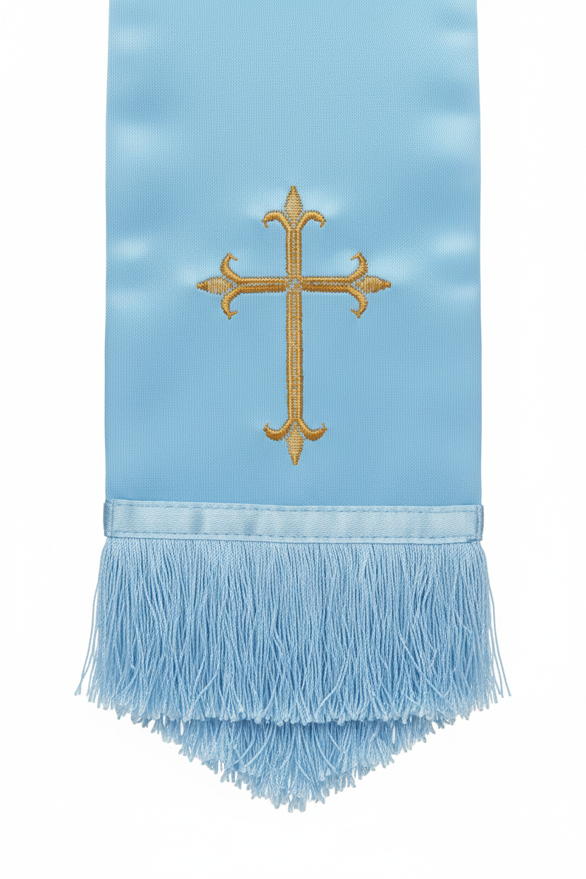 Embroidered Cross Clergy Choir Stole | Wedding & Graduation Honor Stole - Graduation Seller
