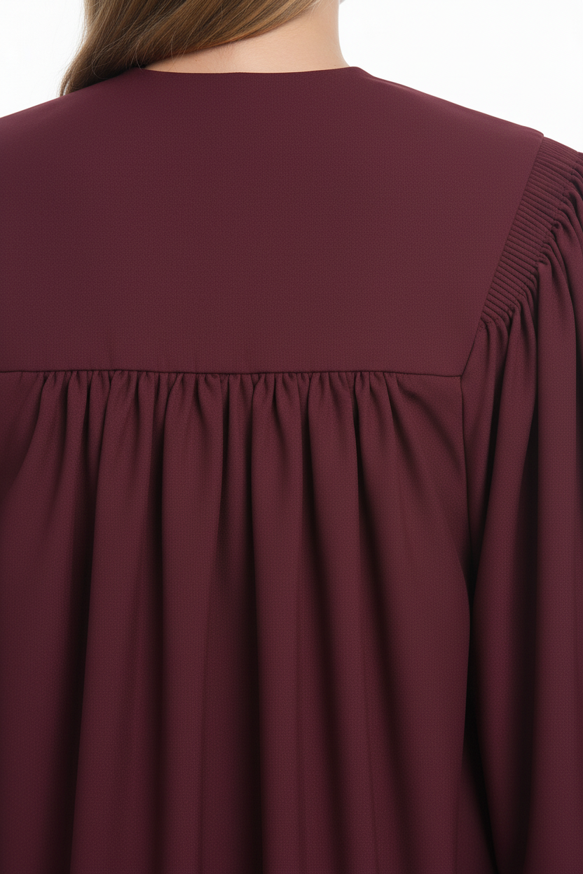 Premium V-Neck Choir Robe with Gold Trim - Burgundy - Graduation Seller